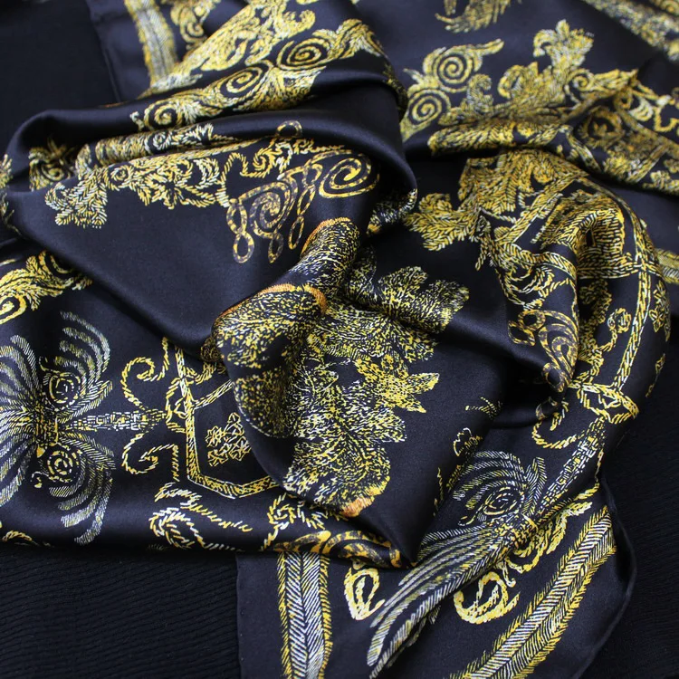 Большой квадратный шарф из натурального чистого шелка модный шейный платок