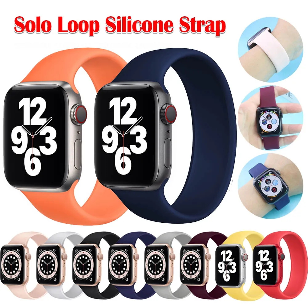 Ремешок силиконовый для Apple Watch 3 band 42 мм 38 браслет iwatch Band 44 40 series 6 5 4 2 SE|Ремешки