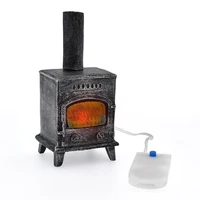 dollhouse miniature furniture mini fireplace with light chimney for doll house accessories simulation model