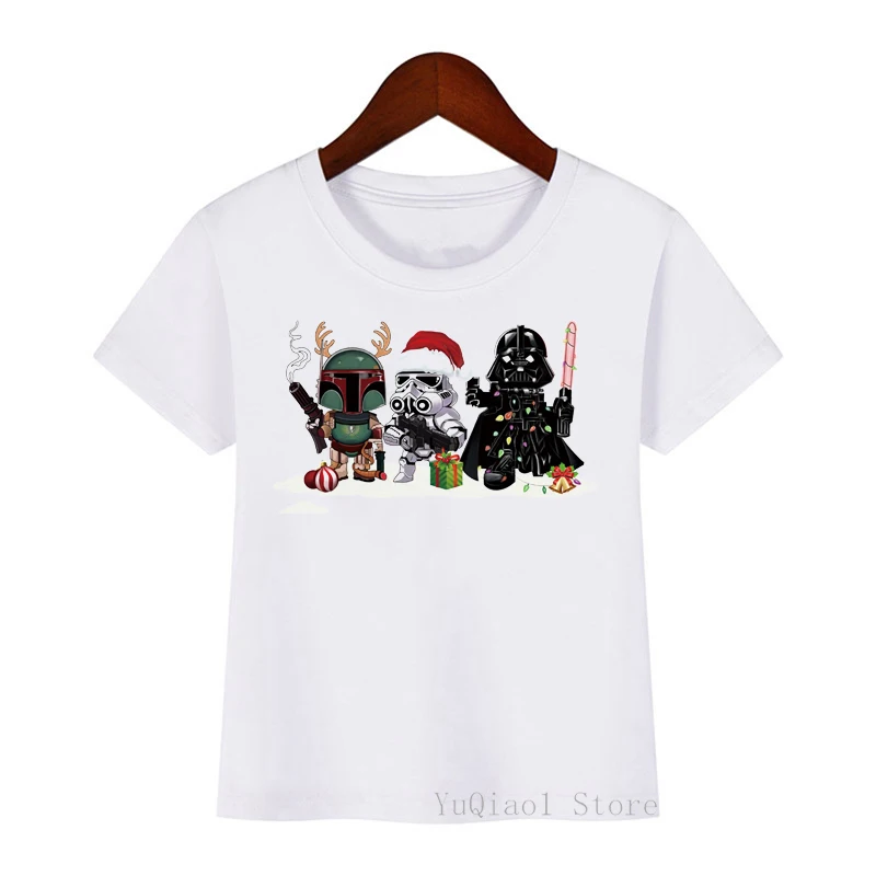 

Cute Christmas Cartoon Print Kids Tshirts Children Summer White T-Shirt Baby Boys Clothes Teen Youth Top T Shirts Casual Tees
