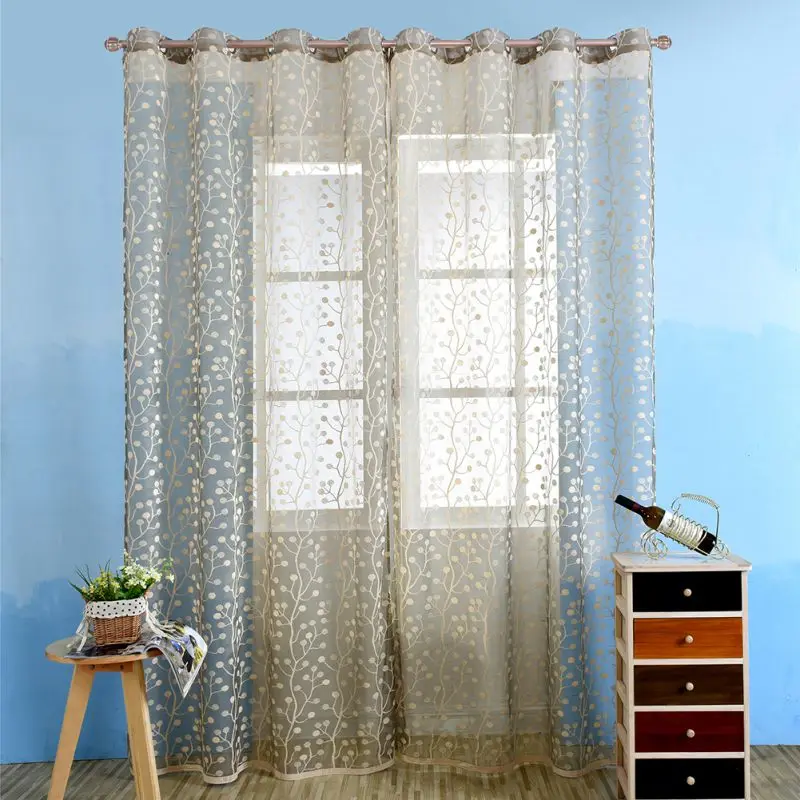 

1pcs Luxurious Balcony Drape Panel Sheer Curtain Tulle Door Window Scarf Valances Living Room Bedroom Curtain Home Decoration