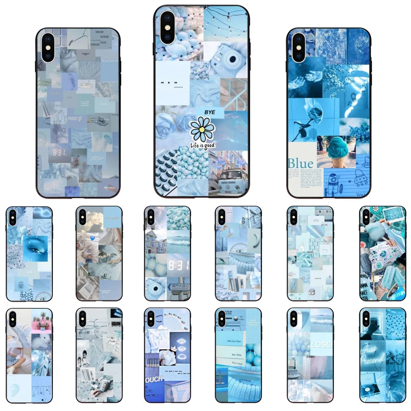 

Blue songs lyrics Art Aesthetic Phone Case for iphone 13 12 11 Pro Max Case For iPhone XS MAX X XR SE2 8 7 Plus