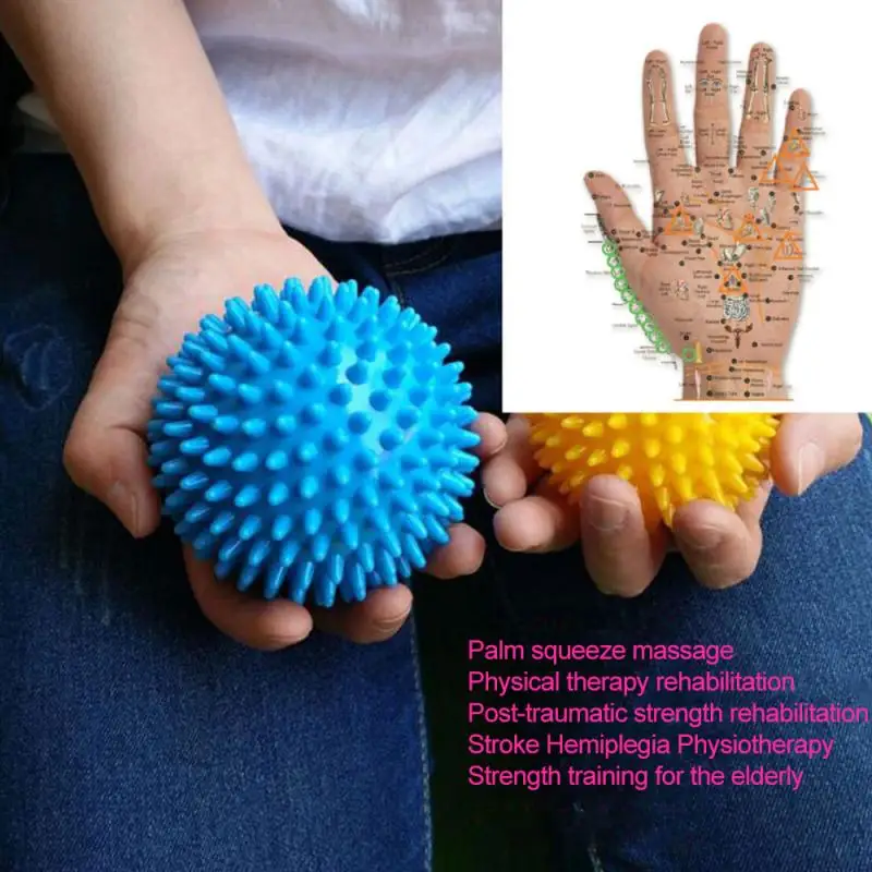 

Durable PVC Spiky Massage Ball Trigger Point Sport Fitness Hand Foot Pain Relief Plantar Fasciitis Reliever 9cm Exercise Balls