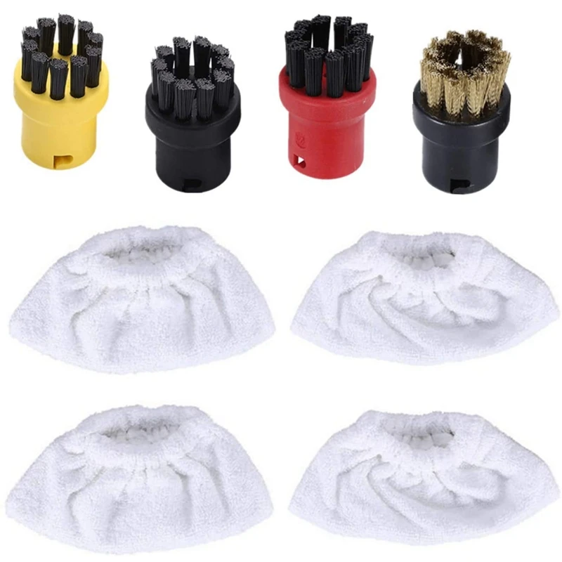 

Хлопковые махровые тканевые накладки + нейлоновые круглые кисти для пароочистителя Karcher SC5 SC4 SC3 SC2 SC1