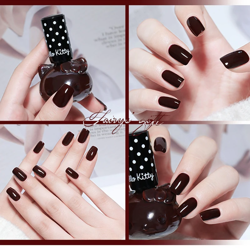 

Hot Selling New Cute Kitty Liquid Nail Gel Varnishes Hybrid Nail Polish 12ML Color Nail Polish Glitter Gel UV Nail Soak Off Nail