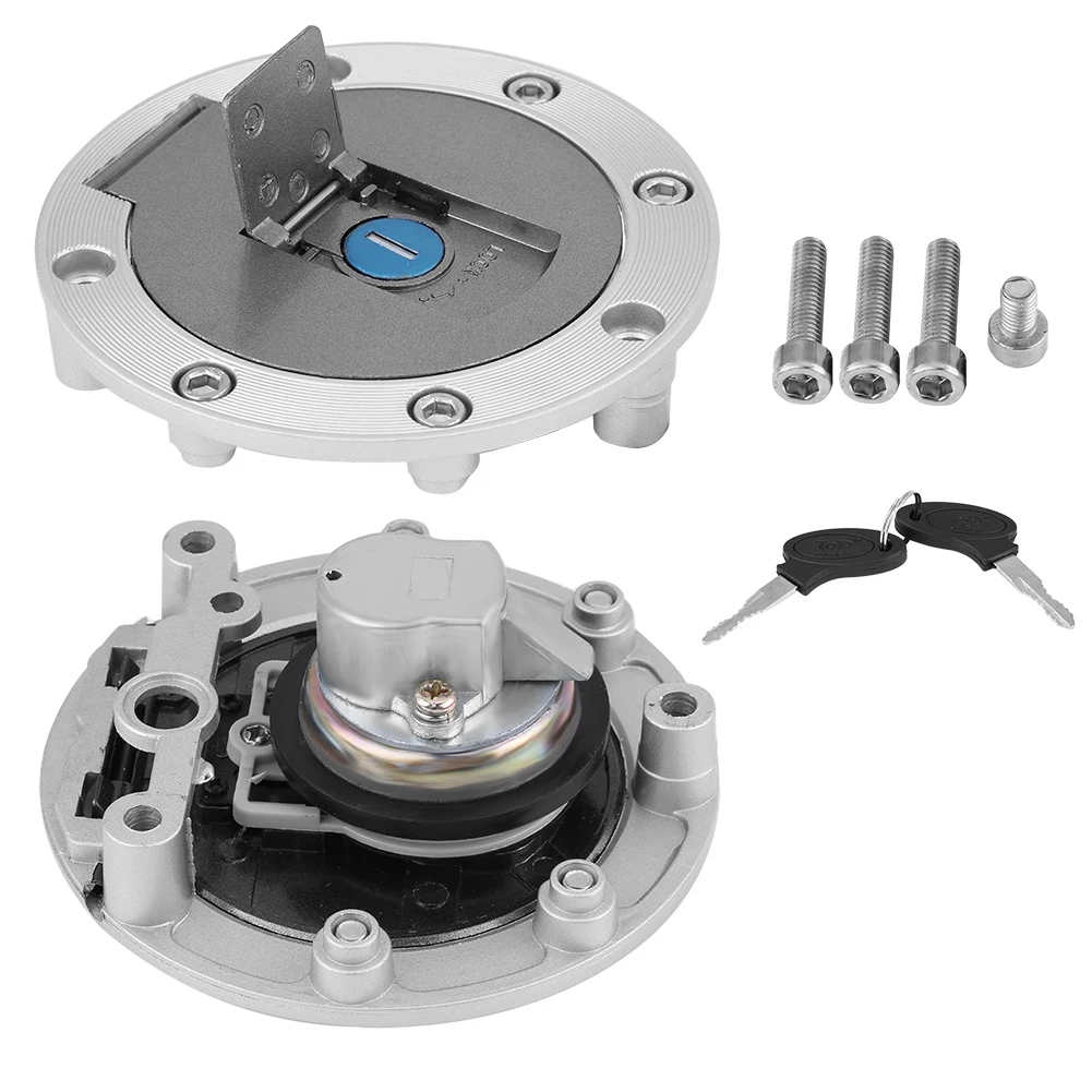 

Motorcycle stainless steel Fuel Gas Cap Tank Cover with 2 Keys Anti-rust for Yamaha YZF 600 750 XJR1200 XJR400 Silver
