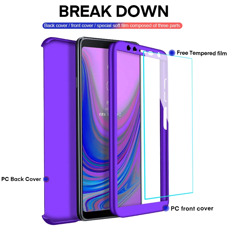 360 градусов полный корпус чехол для samsung Galaxy A10S A20S A30 A40 A50 A60 A70 J3 J5 J7 A3 A5 A7 A6 A8 A7 J4 J6 J8 плюс