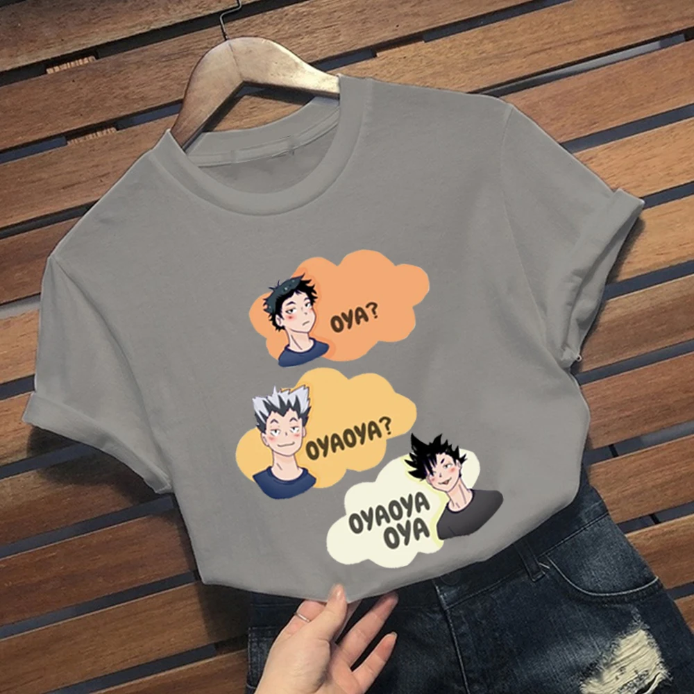 

2021 Oya Oya Oya Haikyuu T-Shirt Kuroo Anime Short Sleeve Harajuku Fashion Hip Hop T-shirt Tops Unisex