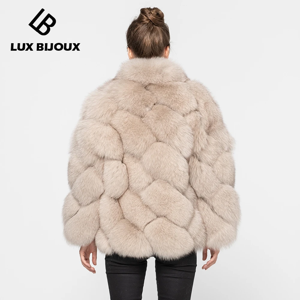 

Women's Real Fox Fur Coat Zipper Winter Thick Warm Fur Jacket Fashion Style Female's Natural Fur Outerwear S7614