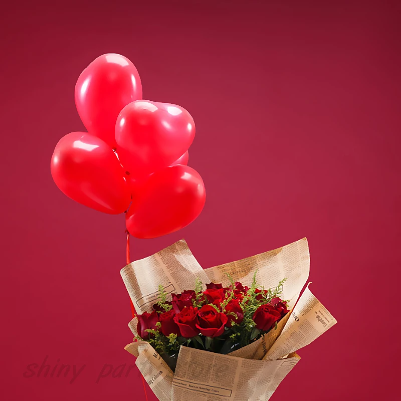 12 дюймов красное белое сердце искусственное Свадебное предложение День Святого
