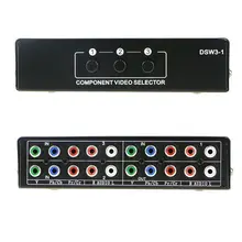 3-way Component AV Switch Selector 3in1 Output Switcher for TV 360 Wii PS2 PS3 Component AV Switch Selector 3 Cut 1 Output