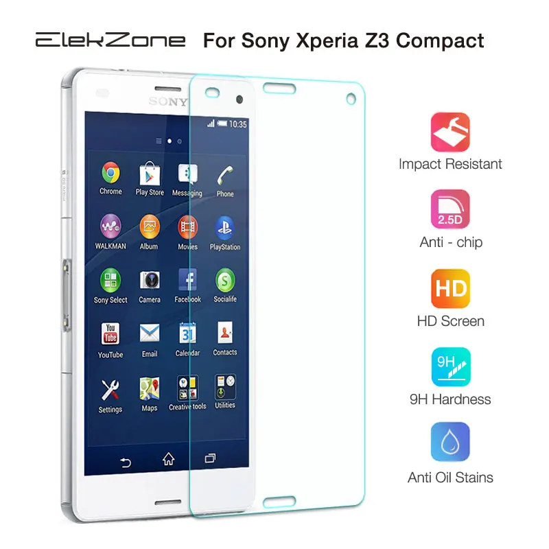 9h защитная пленка из закаленного стекла для sony Xperia Z3 Compact 2.5D Защитная экрана HD