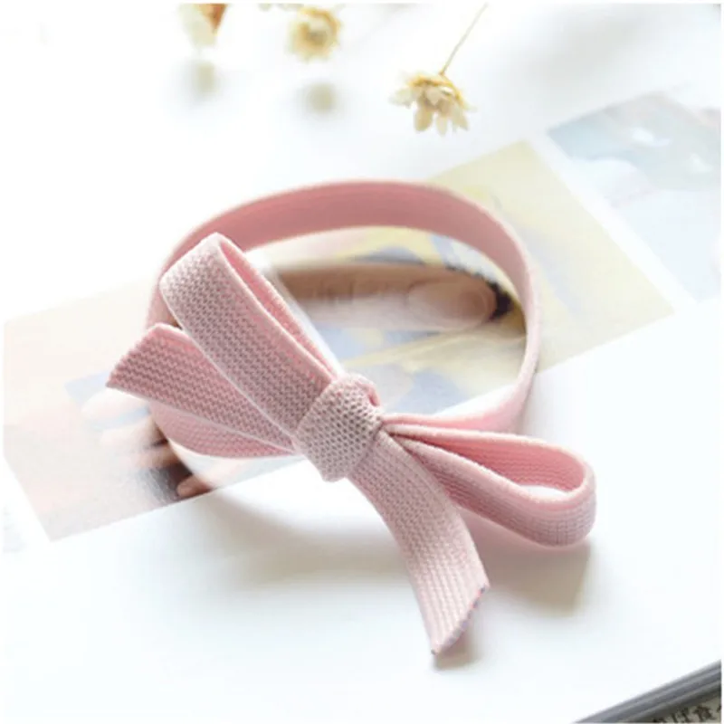 Solid Bow Knot Hair Bands Hot Sale Colorful Lowest Price For Beautifully Women Girl Elastic Ties Band Rope wholesale | Красота и
