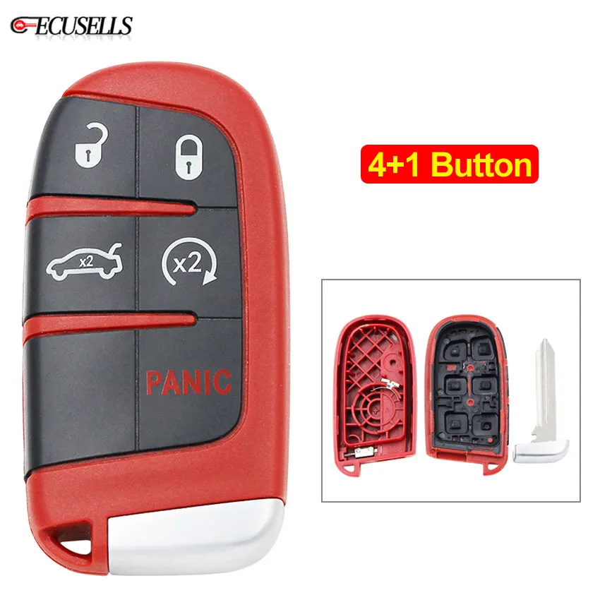 Чехол для Chrysler 300 4 + 1/5 кнопки сменный умный Challenger Charger Дротика Durango Jeep Red|Заготовки