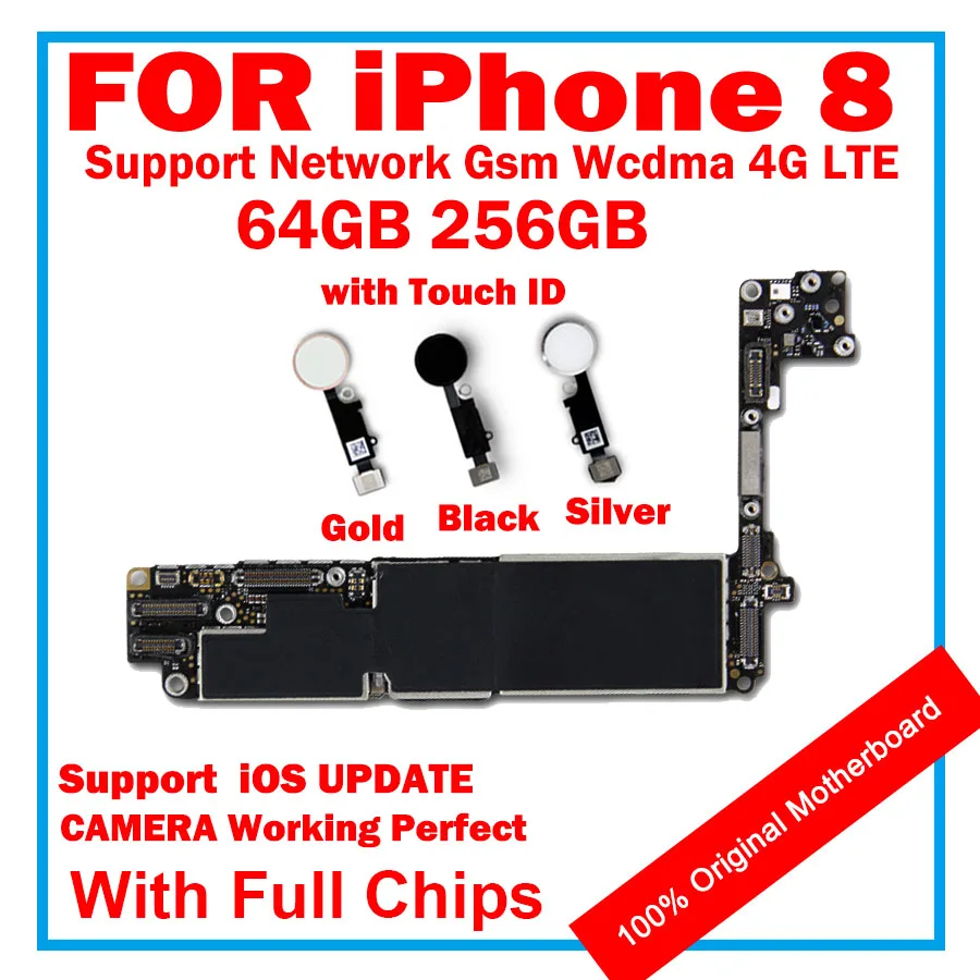 Материнская плата для iphone 8 с Touch ID/без ID Заводская оригинальная разблокированная