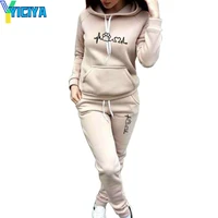 yiciya 2022 tracksuits women winter femme sport suits sweatshirts and long pants print 2pcs clothes sets plus size y2k crop top