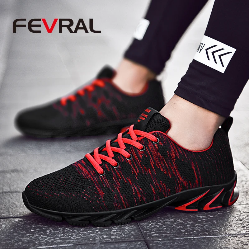 Мужские воздухопроницаемые кроссовки FEVRAL красные синие Зеленые высокого