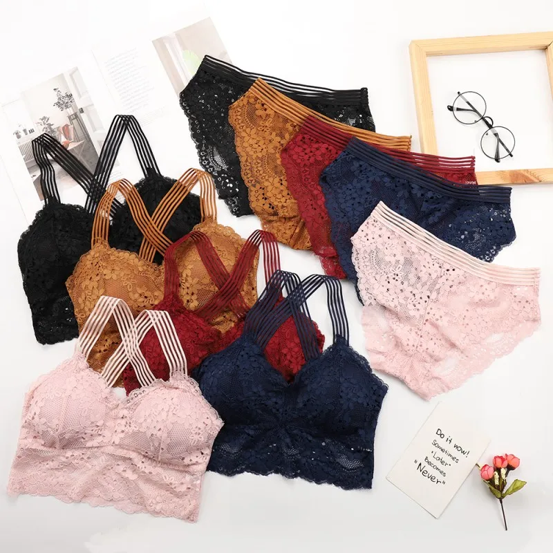 Женский комплект из 2 предметов привлекательные дышащие бюстгальтеры и трусики