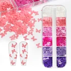Летние Блестки для ногтей в форме бабочки и цветов, разноцветные Блестки для самостоятельного маникюра, Гель-лак