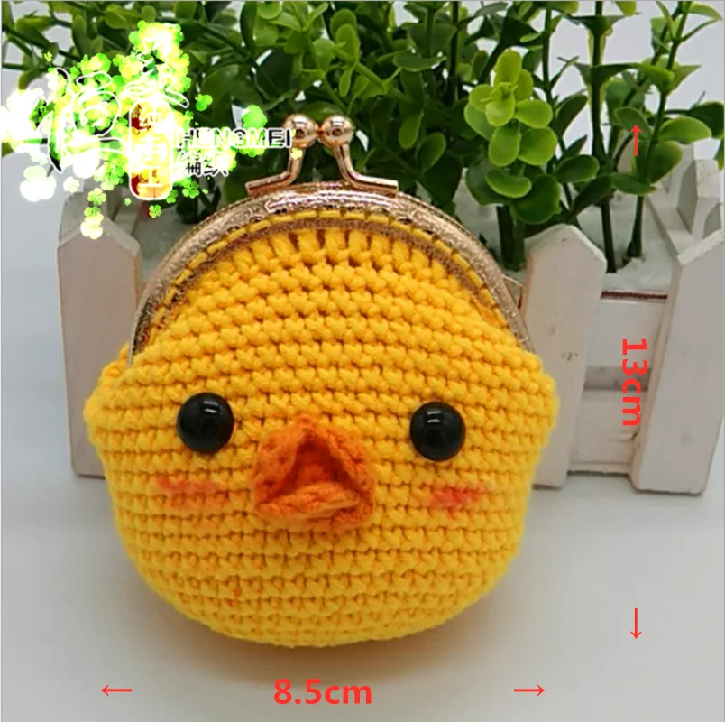 Желтая утка мини-сумка ручной работы орнамент украшения креативная шерстяная