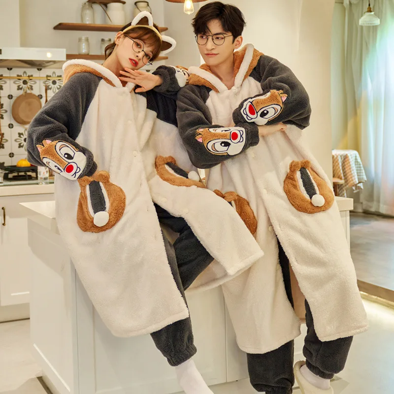 Пижамный костюм мужской зимний коралловый бархатный утепленный плюшевый теплый