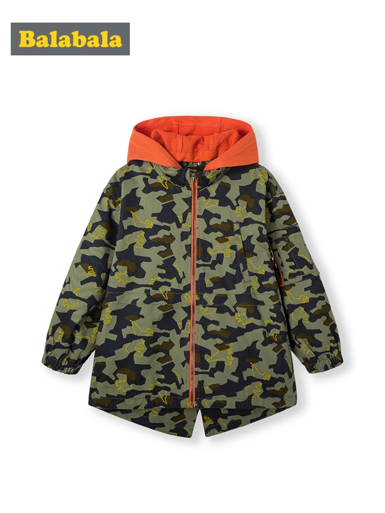 Куртки Balabala для мальчиков Осенний Тренч детская одежда От 3 до 8 лет верхняя с