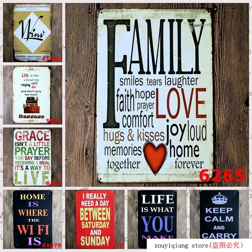Поэма WIFI Life Family! Винтажные металлические жестяные знаки 20*30 см настенный постер
