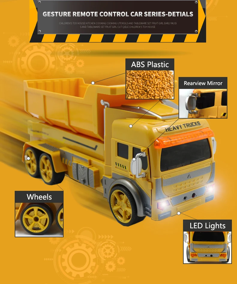Игрушка для мальчиков экскаватор Gesto машинки RC 1:12 игрушки с музыкой RC инженерный автомобиль трактор 2,4G Роботизированный пульт дистанционного управления грузовик VS Huina
