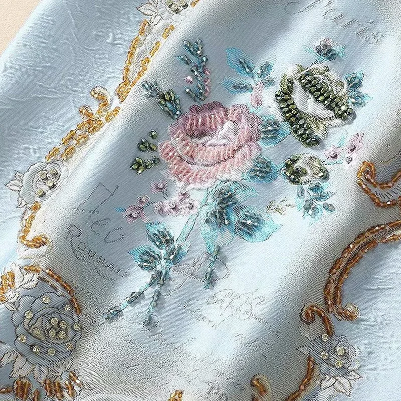 

Mini Dress Designer High Quality Summer New Style Women'S Fashion Party Vintage Elegant Chic Jacquard Print Beading Vest Dress