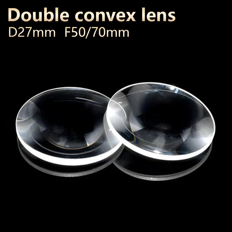

Double convex lenses magnifier Physical optics lens eyepiece telescope DIY projector Optical experiment D27mm F50mm