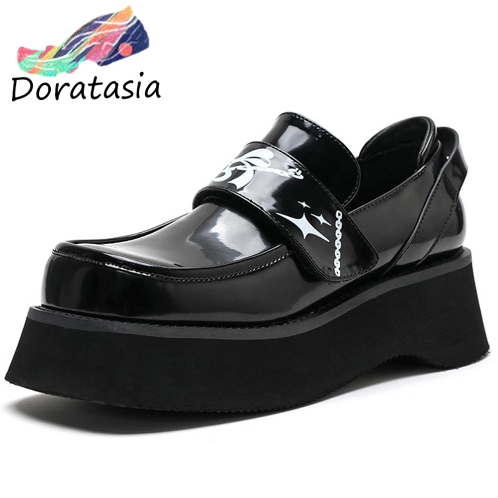 

DORATASIA Dropship Women Classic Spring Summer women's Pumps 2021 Black Platform Wedges Casual Chain Slip On Comfy Shoes