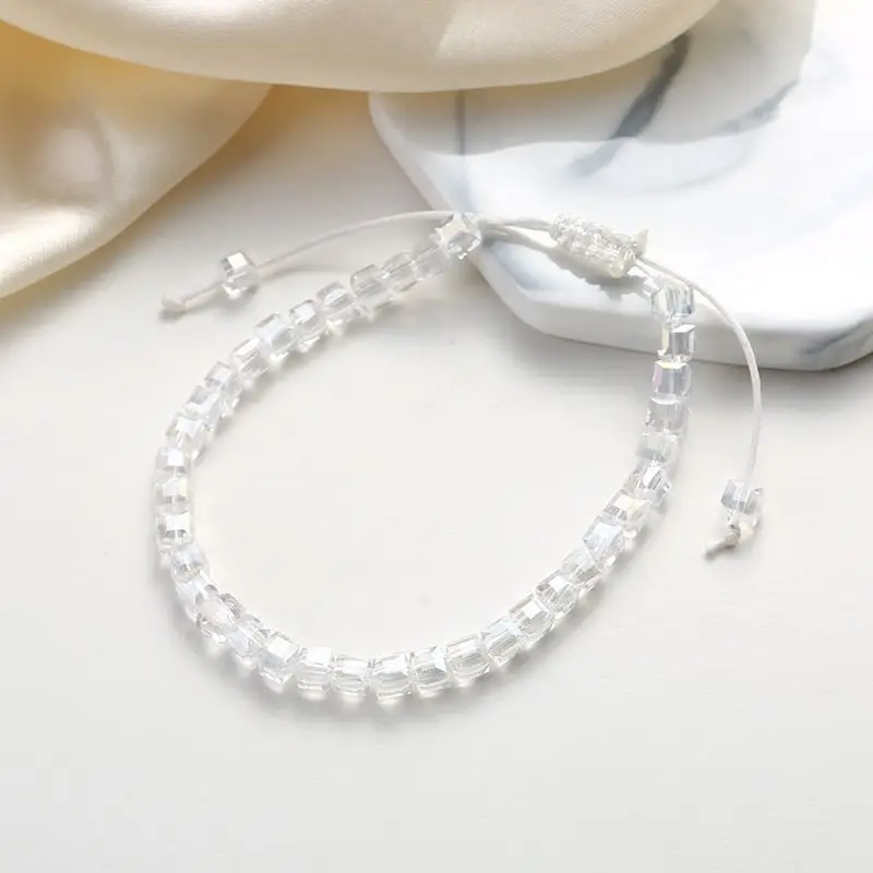 

2021 New 1 Pcs Adjustable Length Cubic Crystal Beaded Bracelets Diy Handmade Symphony Beaded Bracelet For Women Jewelry Gift