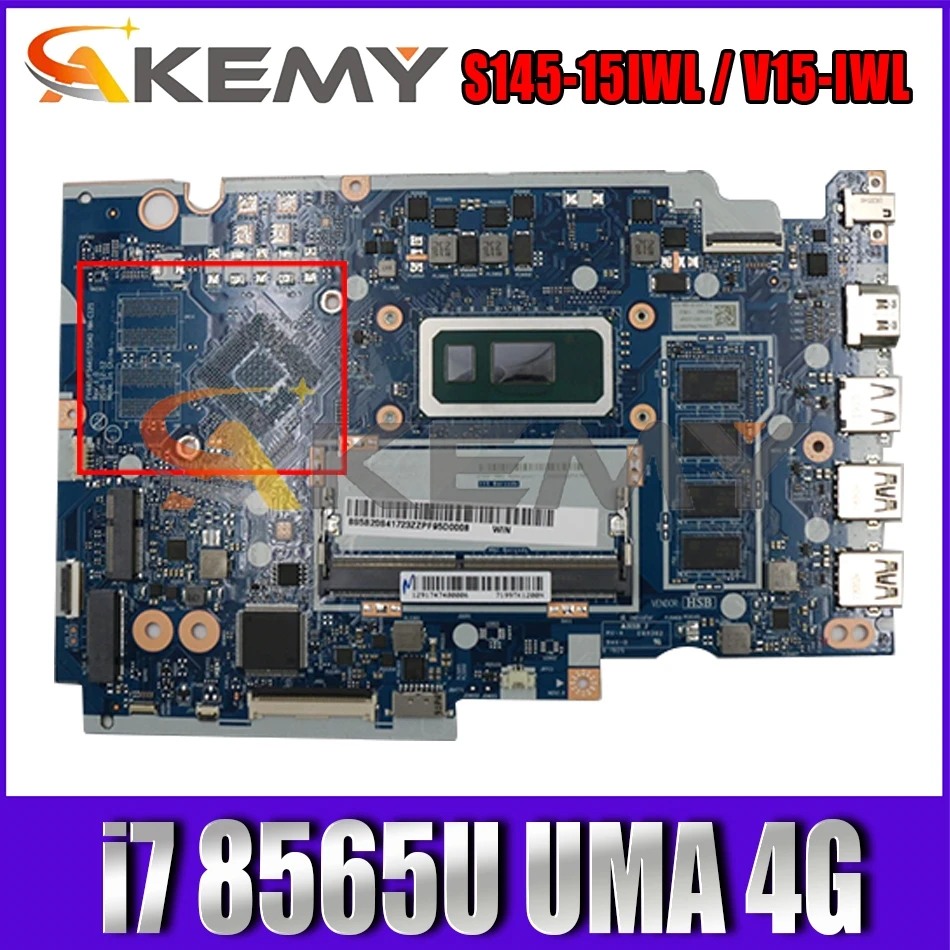 

Для Lenovo Ideapad S145-15IWL / V15-IWL портативный материнская плата NM-C121 с процессором i7 8565U UMA 4G мех 5B20S41723, тест на исправность материнская плата
