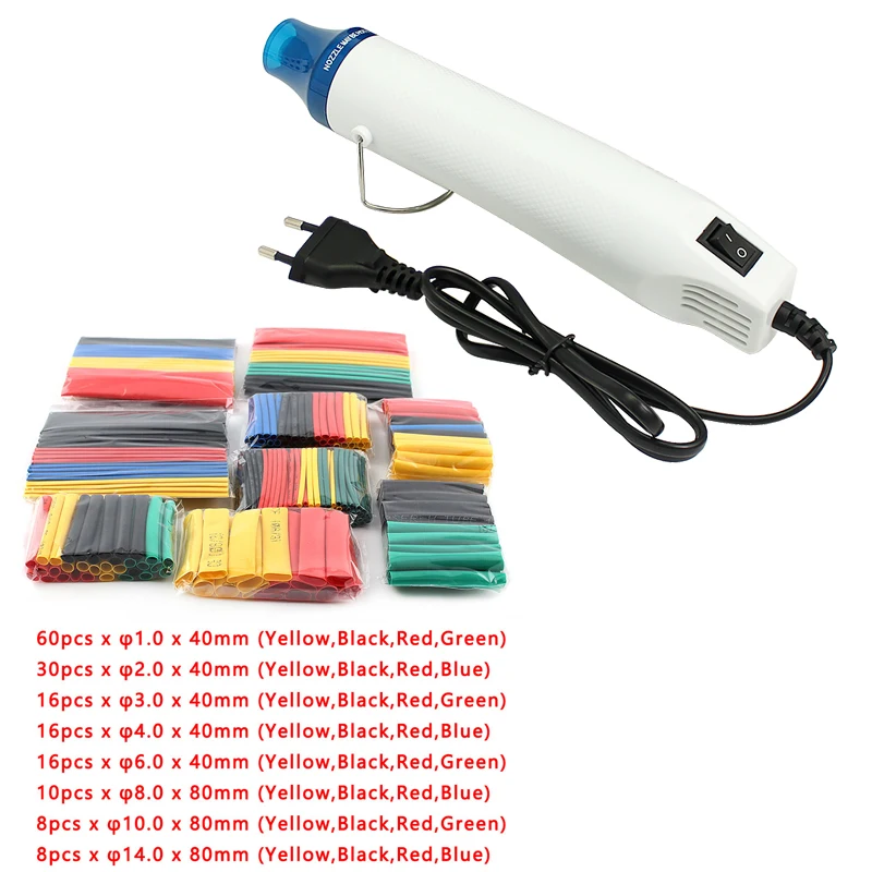 Heat Shrink Tubing Electric Hot Air Gun/Heat Gun 300W 220V EU Plug With Supporting Seat DIY Tool Insulation Sleeving | Обустройство