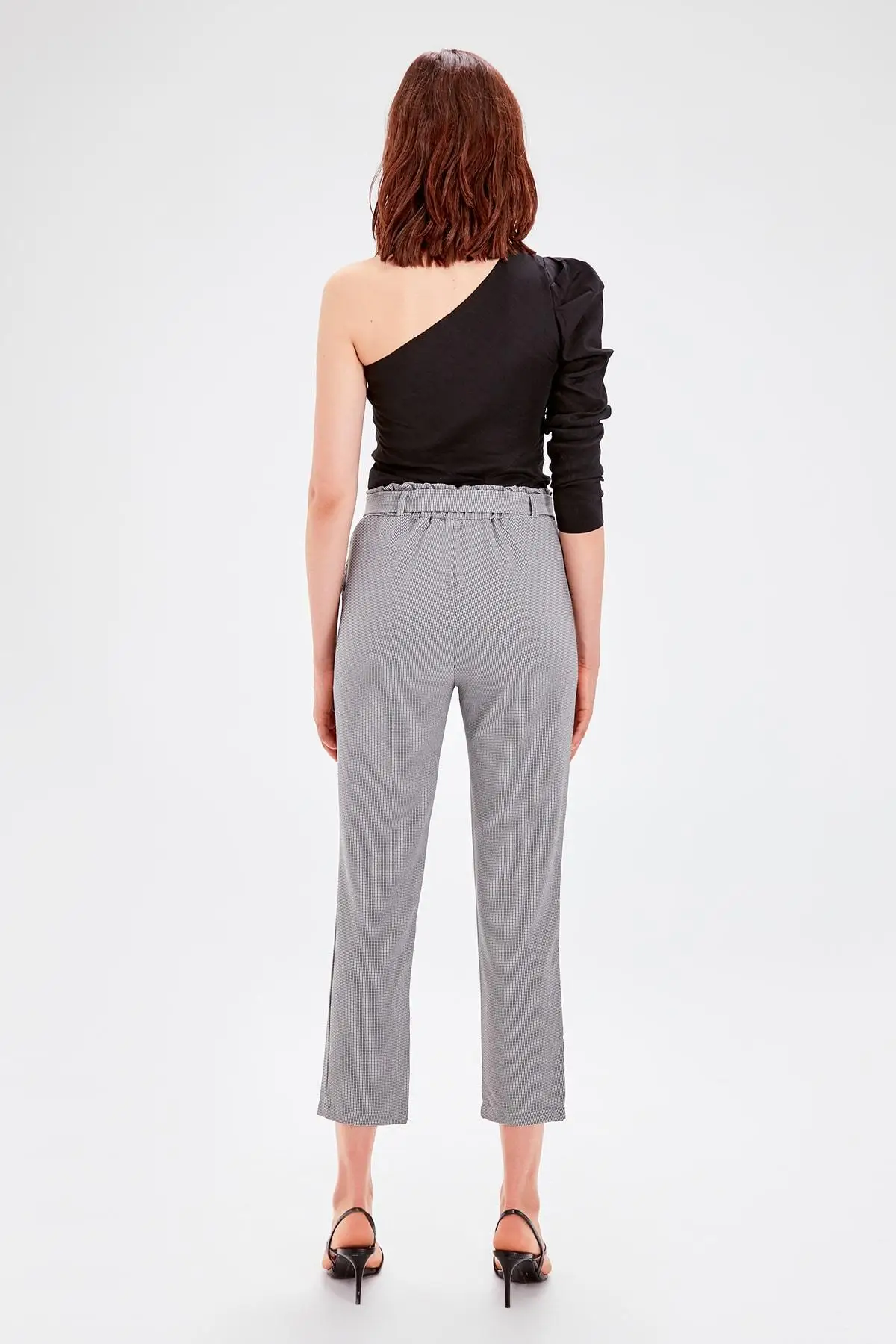 Trendyol черные штаны с рисунком гусиных ног TWOAW20PL0297
