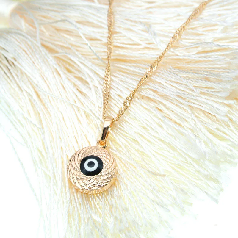 

Black Eye Necklace Women Gold Pendant Evil Christmas Jewelry Making Wisiorki Pendulum Collar Bijoux Femme Collana Lunga N0206
