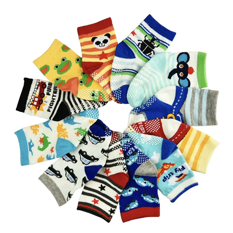 

6pairS/lot Random Color Baby Girls Boy Socks Wholesale Unisex Non Slip Baby Socks Infant Socks 0-3years