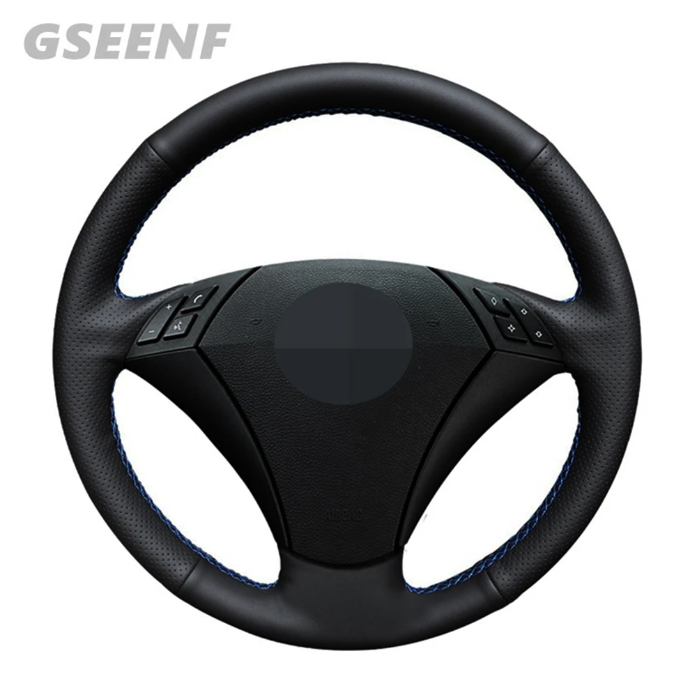 

Car Steering Wheel Cover For BMW 523 530 523li 525 520li 535 545i E60 Black Hand-stitched Comfortable Artificial Leather