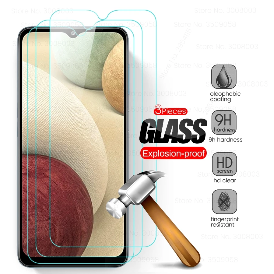 

3 шт., защитный чехол из закаленного стекла для samsung galaxy a12