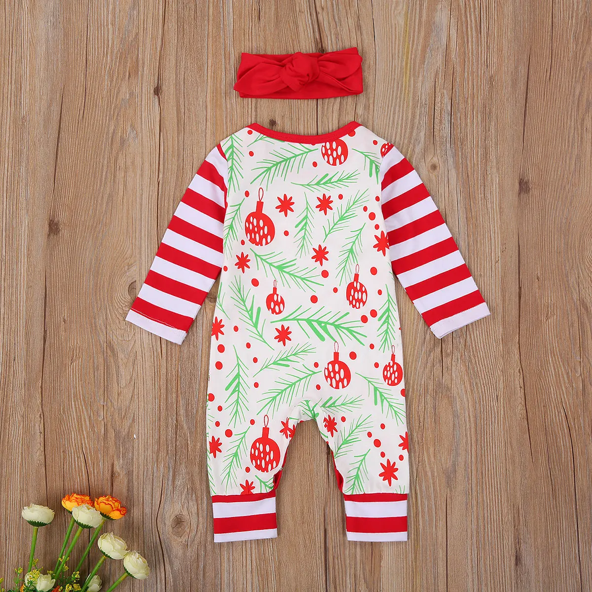 

0-18M Christmas Baby Clothing Long Sleeve Print Romper For Boy Girl Cute Sweet Xmas New born Cotton Outfit