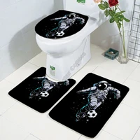 funny octopus three piece set 3d printed bathroom pedestal rug lid toilet cover bath mat set drop shipping 04