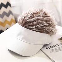 2021 baseball cap with spiked hairs wig baseball hat with spiked wigs men women casual concise sunshade adjustable sun visor
