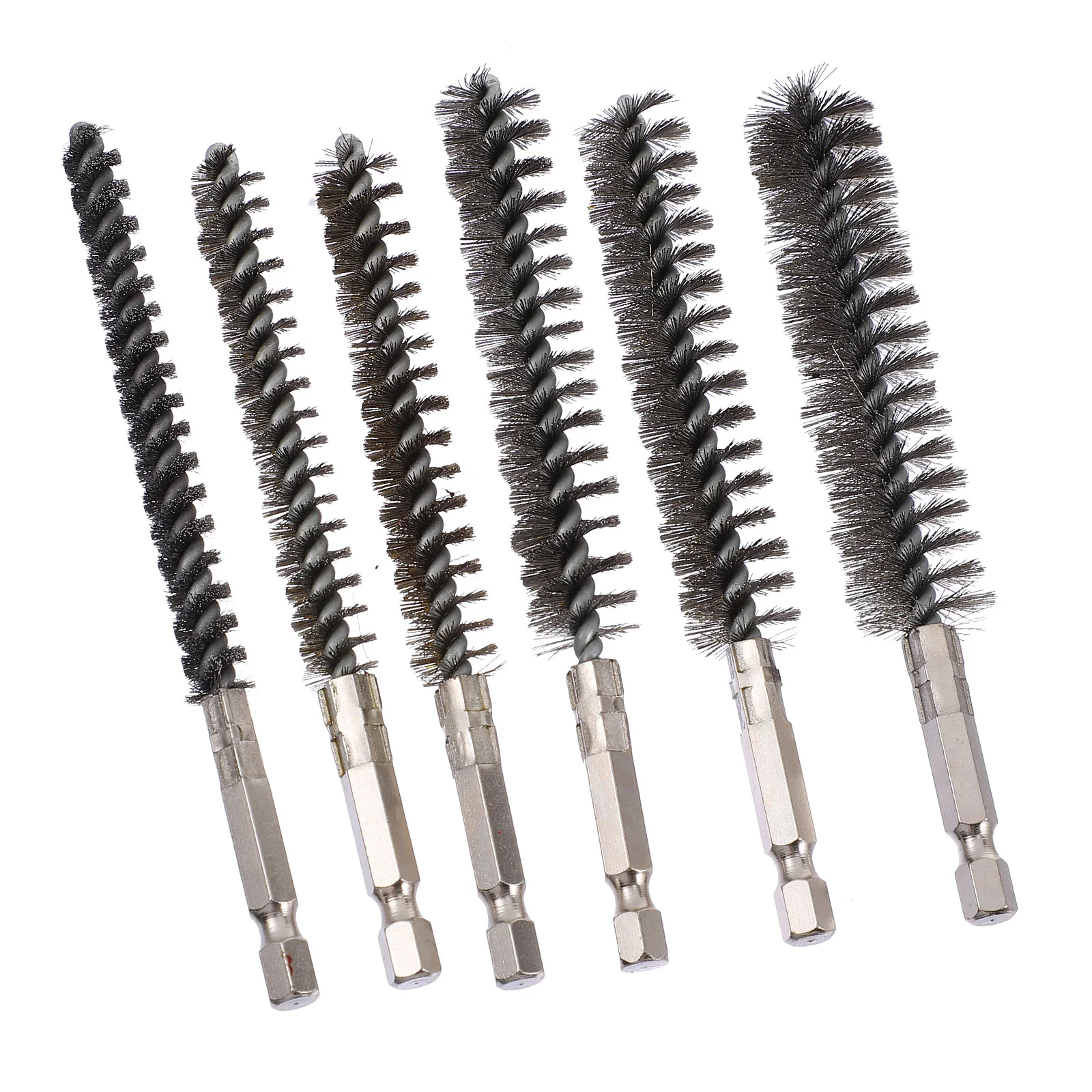 

6pcs Wire Brush Drill Bore Cleaning Brush Set with Hex Shanks Stainless Steel Wire Twisted Brush For Drill Impact Driver