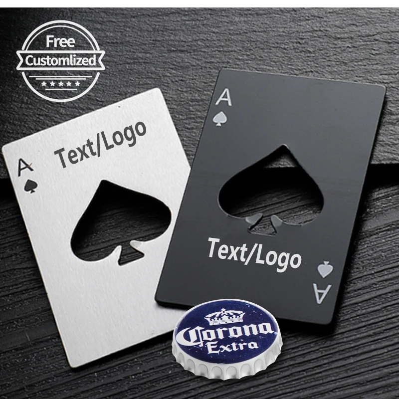 10 шт. персонализированные Нержавеющая сталь карта открывашка