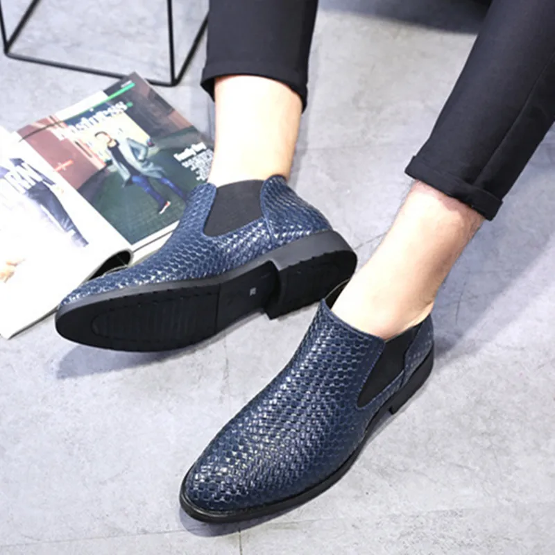

Fashion Chelsea Boots Men outdoor Soft Leather Ankle Boots slip on British Style breathable Men's Boots Brand Footwear