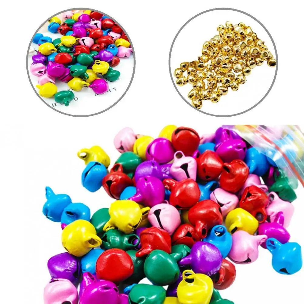 

Multi-color 100Pcs/Set Practical Metal Loose Beads Jingle Bells DIY Craft Small Loose Beads Decorative for Family