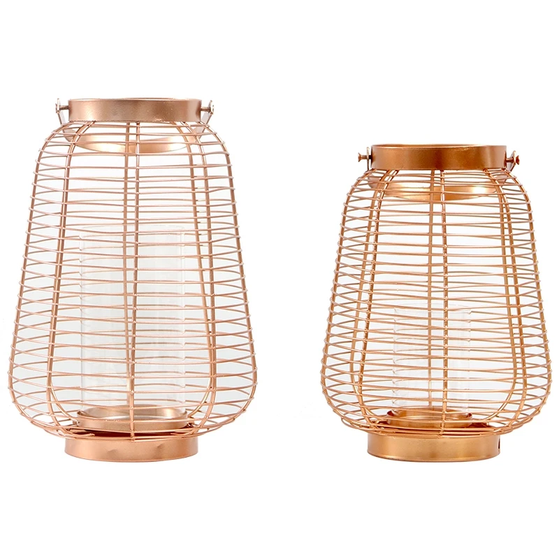 Скандинавская Роскошная железная Золотая свеча в стиле ретро ветровая лампа