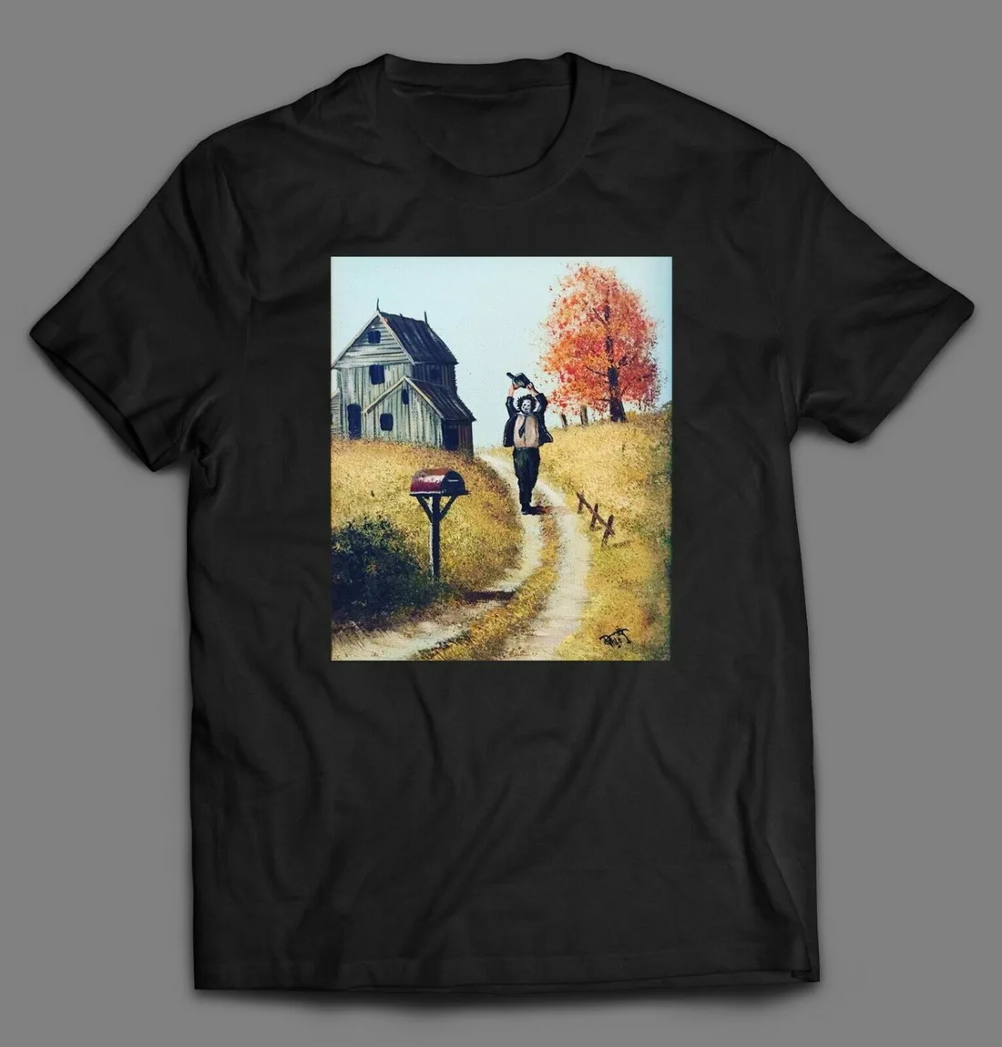 

CLASSIC 1970'S HORROR MOVIE LEATHER FACE PAINTING MENS Tops Tee T Shirt MANY OPTIONS T-Shirt Custom Graphic