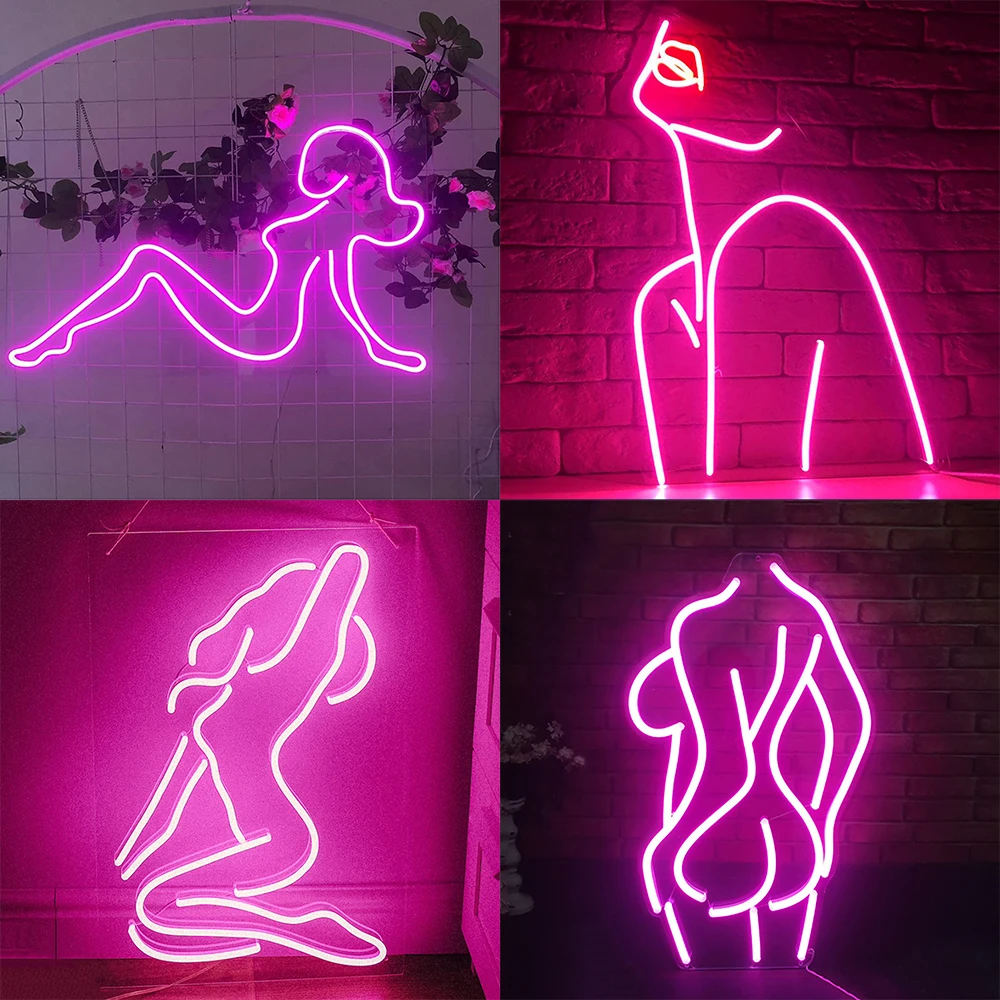 Sexy Lady Led Neon Light Sign Female Led Neon Pub Decor Light For Home Room Decor Bar Party Wedding Pink Gift for Girls