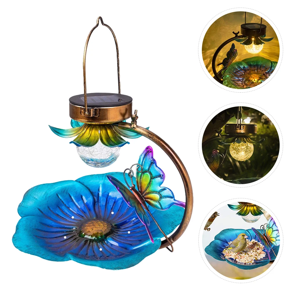 

1 Pc Bird Feeder Creative Unique Fine Hanging Bird Feeder Yard Bird Feeder With Lamp Birds Food Container